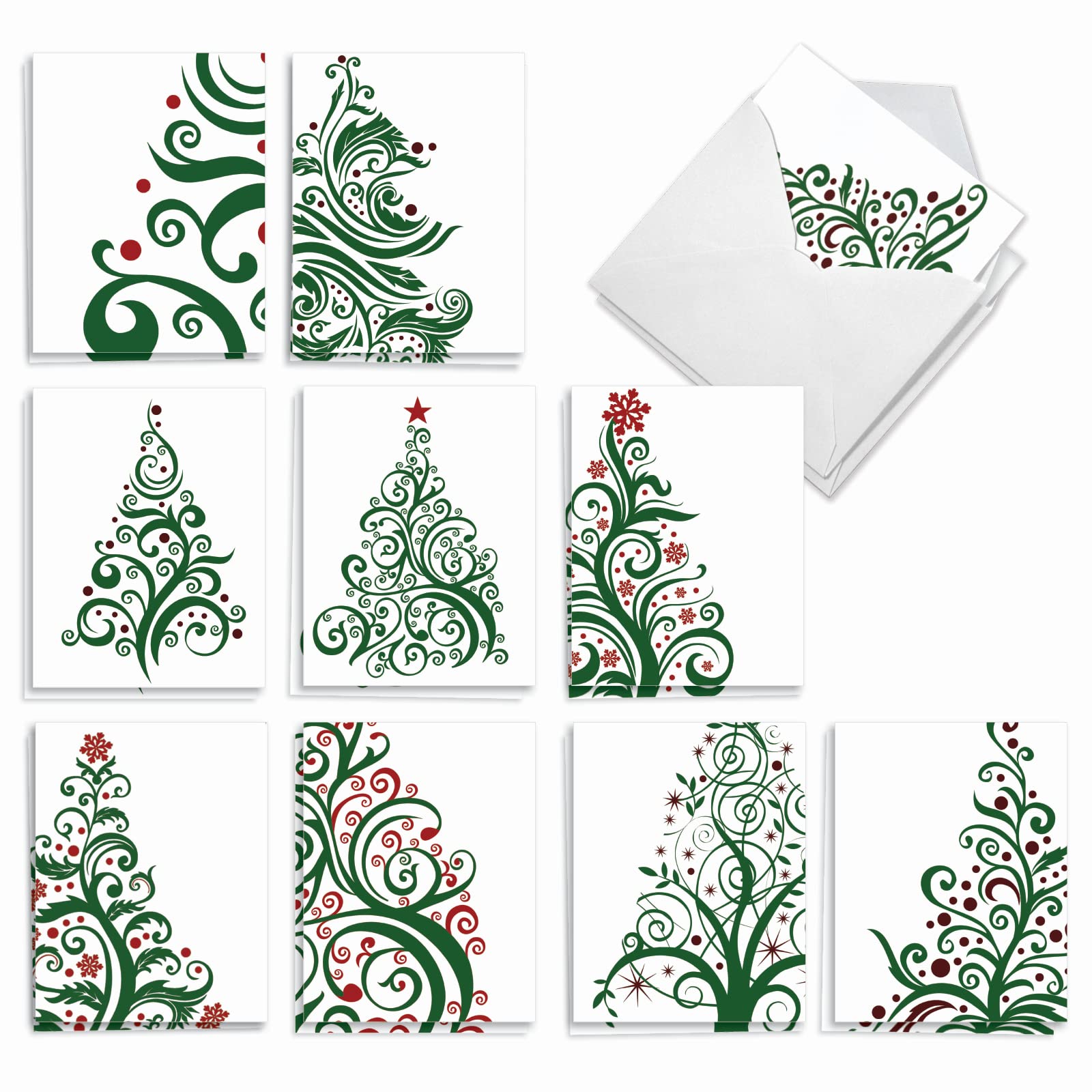 The Best Card Company - 20 Christmas Thank You Cards Boxed (10 Designs, 2 Each) - Assorted Gratitude Cards (4 x 5.12 Inch) - Just Fir You AM6019XTG-B2x10