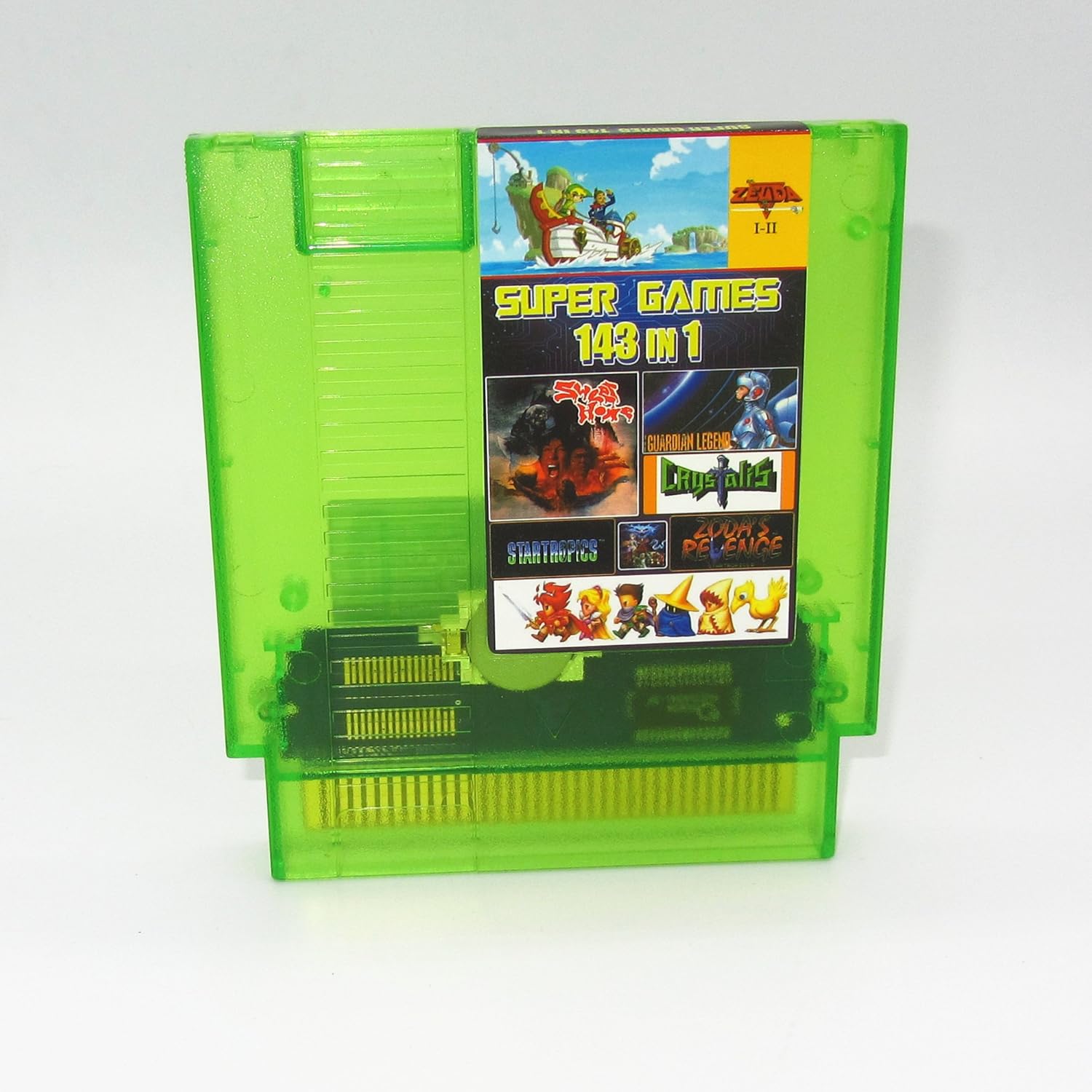 143 in 1 NES Super Games Multi Cart 72 Pin - TRANSPARENT GREEN - LIMITED EDITION: Video Games