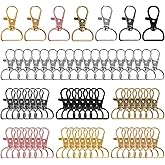 60PCS Key Chain Clip Hooks, Swivel Clasp Hooks, D Ring Clip Lanyard Hardware for Keychain Making(3/4”Inside Width)