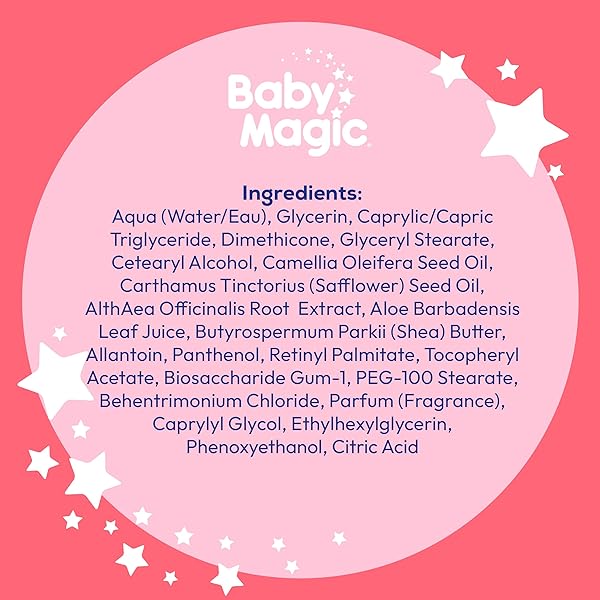 BABY MAGIC GENTLE BABY LOTION, VITAMINS & ALOE, FREE OF PARABENS, PHTHALATES, SULFATES AND DYES, CAMELLIA OIL & MARSHMALLOW ROOT ORIGINAL SCENT, 16.5 FL OZ