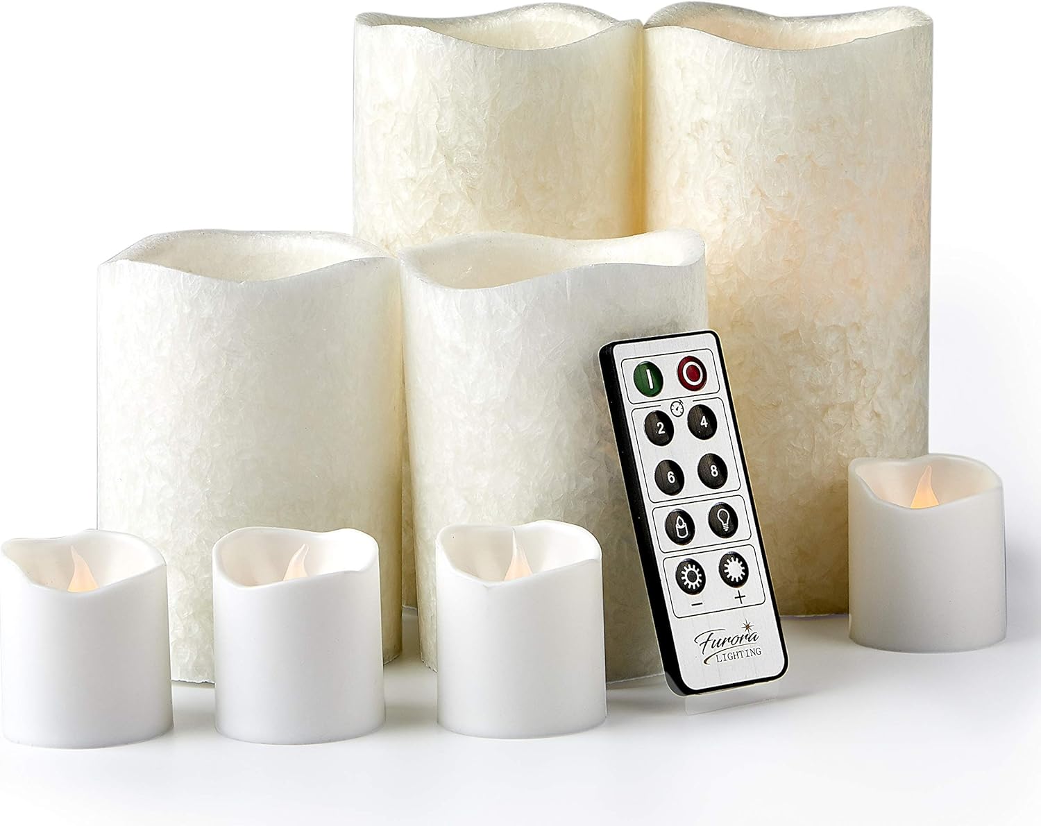 Furora LIGHTING LED Flameless Candles with Remote Control, Set of 8