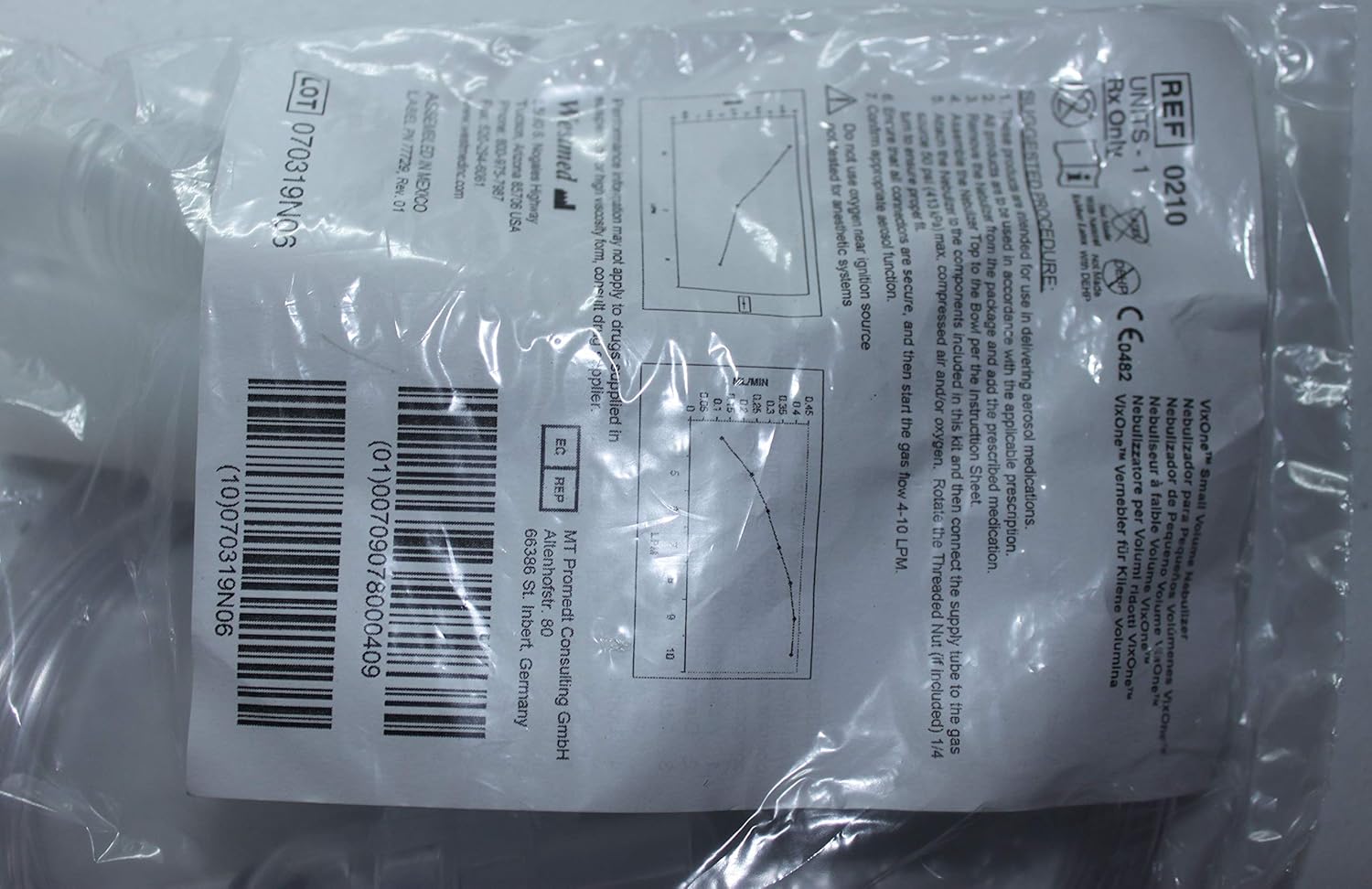 1-Pack Westmed #0210 VixOne Nebulizer Mouthpiece, Tee, Flex Hose, and 7' Kink Resistant Tubing: Health & Personal Care
