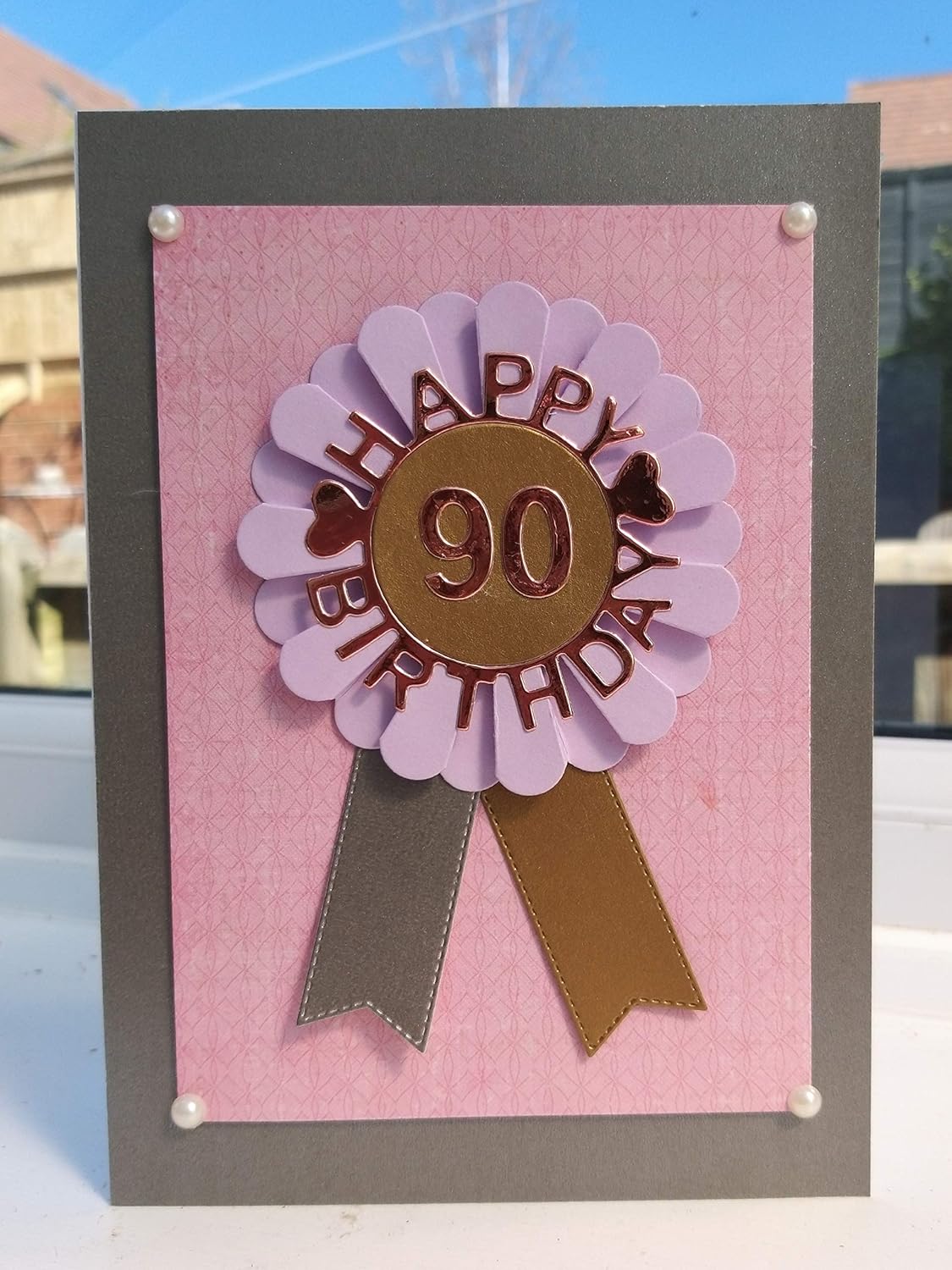 Handmade Braille Milestone birthday card with personalized Braille