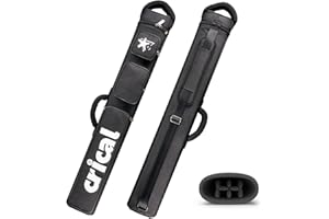 CRICAL Pool Cue Case 2x4 Hard Pool Stick Case Holds 2 Butts and 12 Shafts for Adults Billiard Cue Case with Soft Shoulder Str