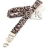 MyfavoriteK Stylish Scrunchie Lanyard for ID Badges Cute Neck Stretchy Lanyard for Keys Retractable Keychain Holder