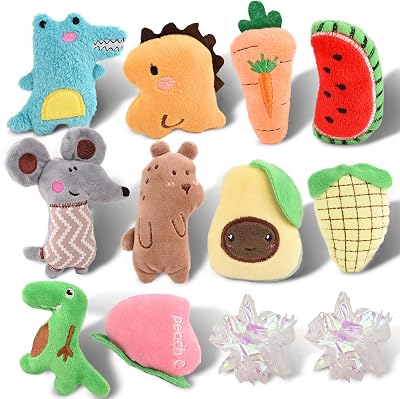 Onebarleycorn Catnip Toys 12 Pack Cat Toys Indoor Outdoor Plush Crinkle Balls