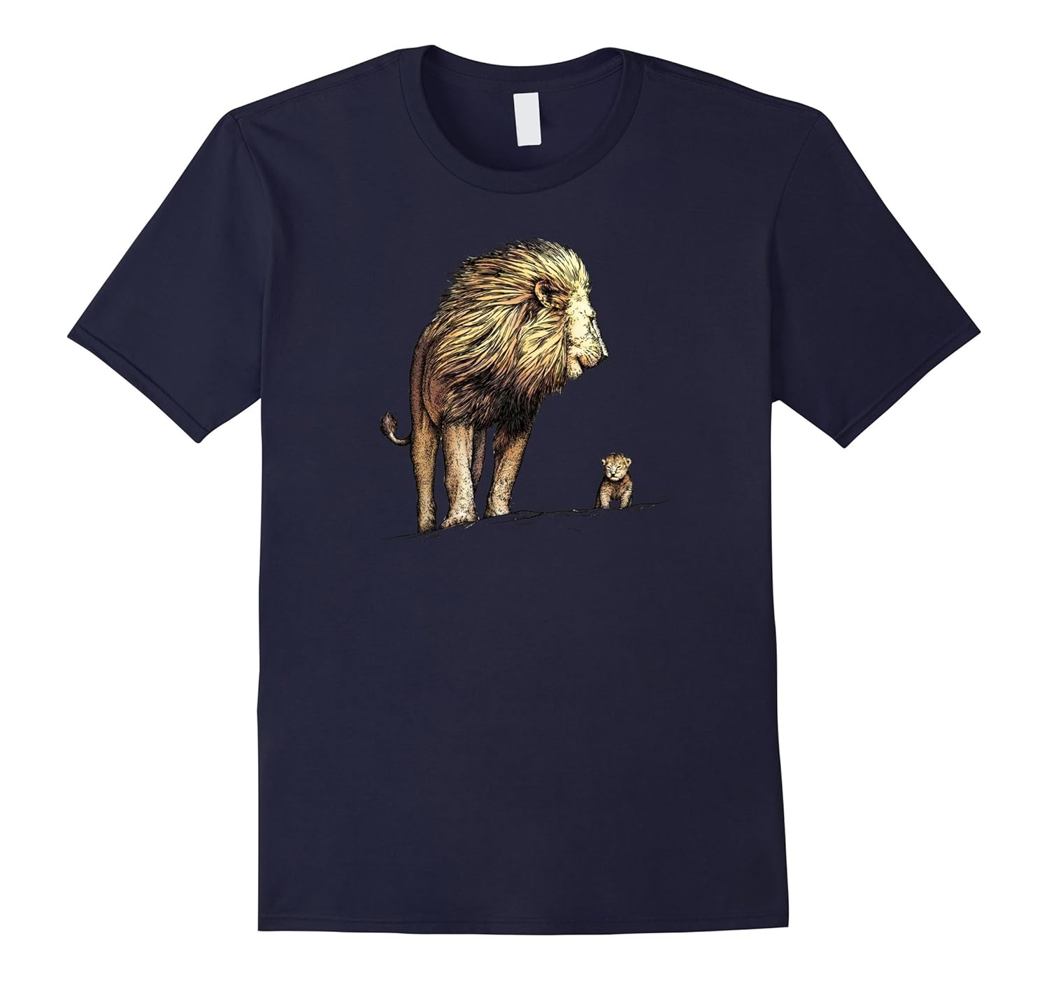 King Lion and Cub T-Shirt For Lion and Big Cat Lovers-Rose