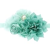 My Lello Shabby Fabric Flower Cluster Headbands Baby - Girls - Toddler Stretchy Elastic