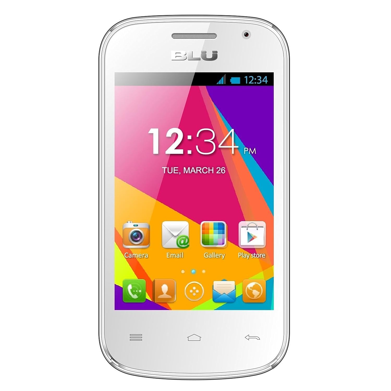 BLU Dash JR W D141w Unlocked GSM Dual-SIM Android Cell Phone - White