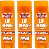 O'Keeffe's Lip Repair Unscented Lip Balm for Dry, Cracked Lips - Stick (3 Pack) - Moisturizer for Very Dry Lips
