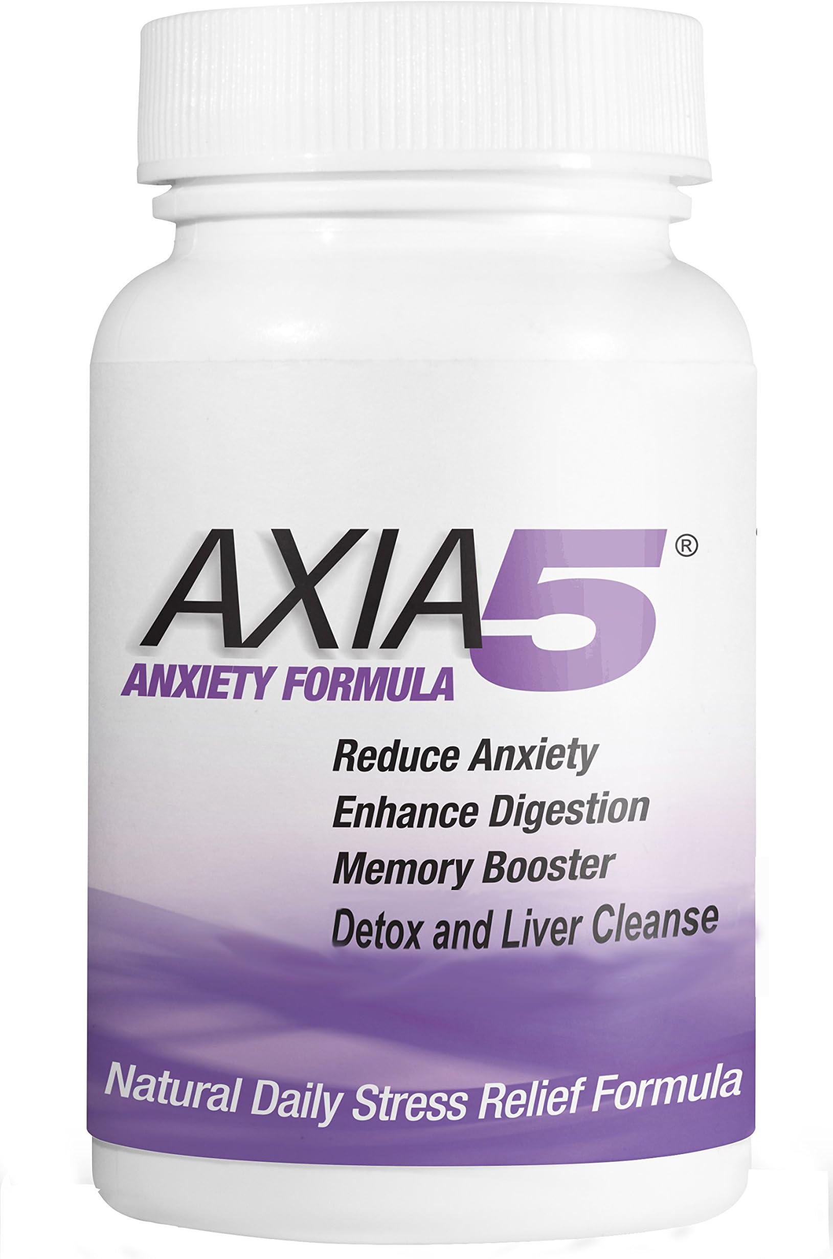 Natural Anxiety and Stress Relief Provides Liver Detox, Constipation Relief, Axia5 Detox Body Flush, Silver, 60 Count