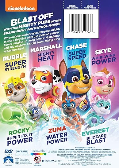 paw patrol mighty pups 2018