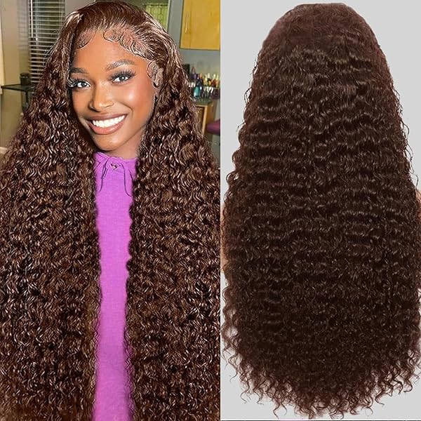 Amazon.com : Anderah 30Inch Chocolate Brown Deep Wave Lace Front