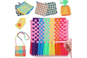FUNBUD Weaving Loom Kit for Kids - Birthday Gifts for Girls Ages 6-12, DIY Craft Kit for Making Potholders, Arts and Crafts Toys for Girls 6-8, 8-12