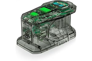 SYMIK 100W Charger & 145W Power Source for Ryobi 18V Batteries, Advanced Two-Way Charger & Portable Power Station w/OLED Screen for Ryobi 18 Volt Li-ion, USB-C & USB-A Port (PSC Obsidian Black)