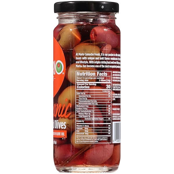 MARIO CAMACHO GREEK ORGANIC KALAMATA AND GREEN OLIVES PITTED WITH ROSEMARY AND OLIVE OIL, 6.25 OUNCE (PACK OF 6)