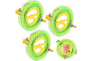 Aoriher 3 Pcs Kite String with Reel 7 Inch Dia Kite Reel Winder Grip Wheel with Flying Line String Flying Tools with Lock for Kids Adults(Green)