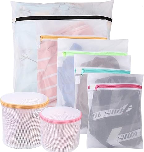 Amazon Co Jp Amazonブランド Umi ウミ 洗濯ネット ランドリーネット バッグ 洗濯袋 ウォッシュ バッグ 角型5点 円筒型２点 セット ブラジャー コート セーター 下着 ｔ シャツ 靴下など 細かい綱目 丈夫 耐久性 型崩れ防止 絡み防止 傷付き防止 旅行 収納 ネット