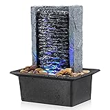 AMOOTEK Tabletop Fountain Indoor Waterfall Fountain