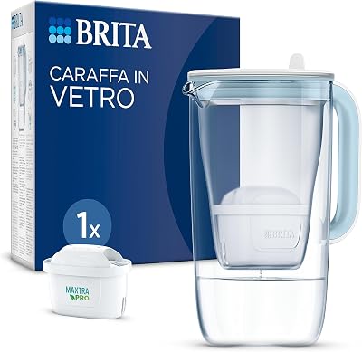 Caraffa filtrante vetro (2.5L) incl. 1x filtro BRITA MAXTRA PRO All-in-1 che riduce cloro, calcare e PFAS - Caraffa premium