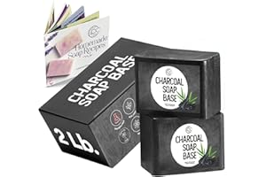 Prime Creations Soap Base for soap making supplies melt and pour soap base for DIY crafting moisturizing glycerin 2 LB, Unscented - Charcoal