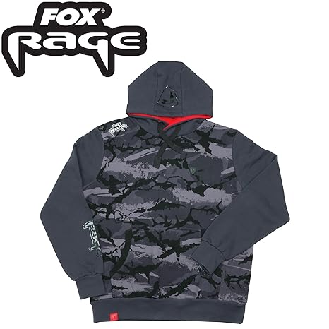 Fox Rage Camo Hoody - Angelpullover, Hoodie für Angler, Kapuzenpullover, Camouflage Pullover, Anglerpullover, Angelbekleidung