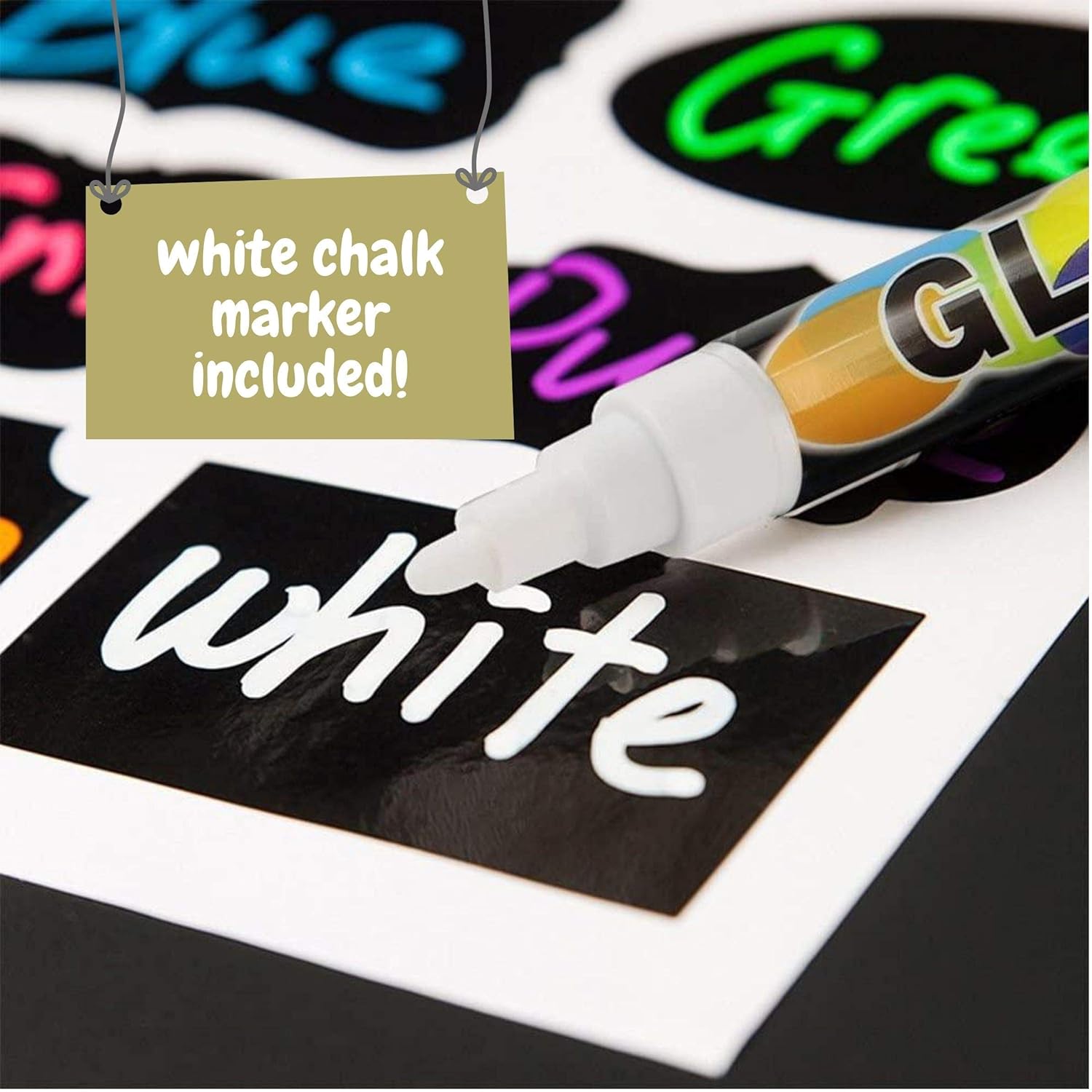11"x13" Chalkboard Sign with Easel (Rustic White) + White Liquid Chalk Marker | Hanging or Freestanding Framed Chalkboard with Rustic Sweetheart Frame - Multipurpose Small Chalkboard Sign: Home & Kitchen