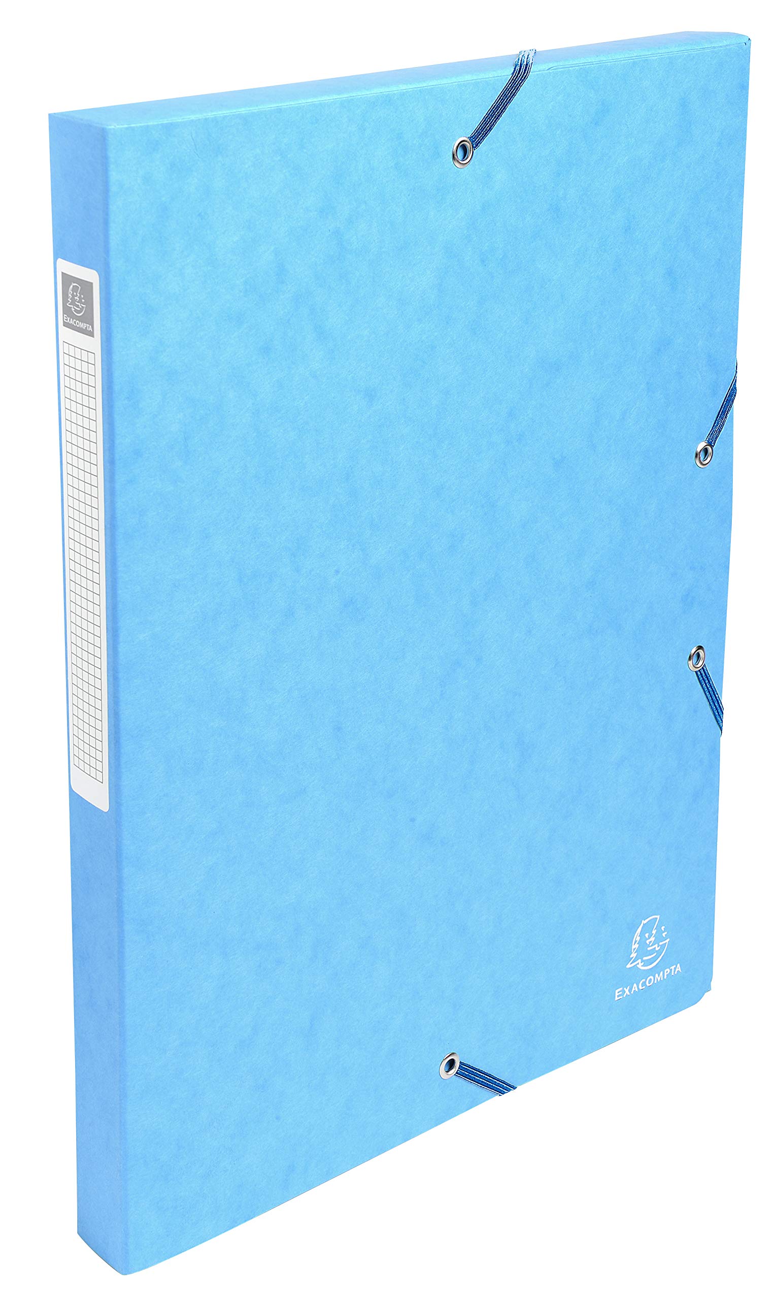 Exacompta - Ref 50306E - Pressboard Filing Box - 250 x 330mm in Size, Suitable for Holding A4 Documents, 2.5cm Spine, 600gsm Genuine Pressboard, Spine Label - Turquoise