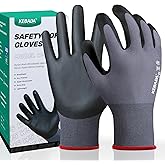 Kebada Work Gloves for Men and Women, Foam Nitrile Coated Safety Gloves with Grip, Ideal for Warehouse Package Handling, Gardening, Mechanic and Construction, XS