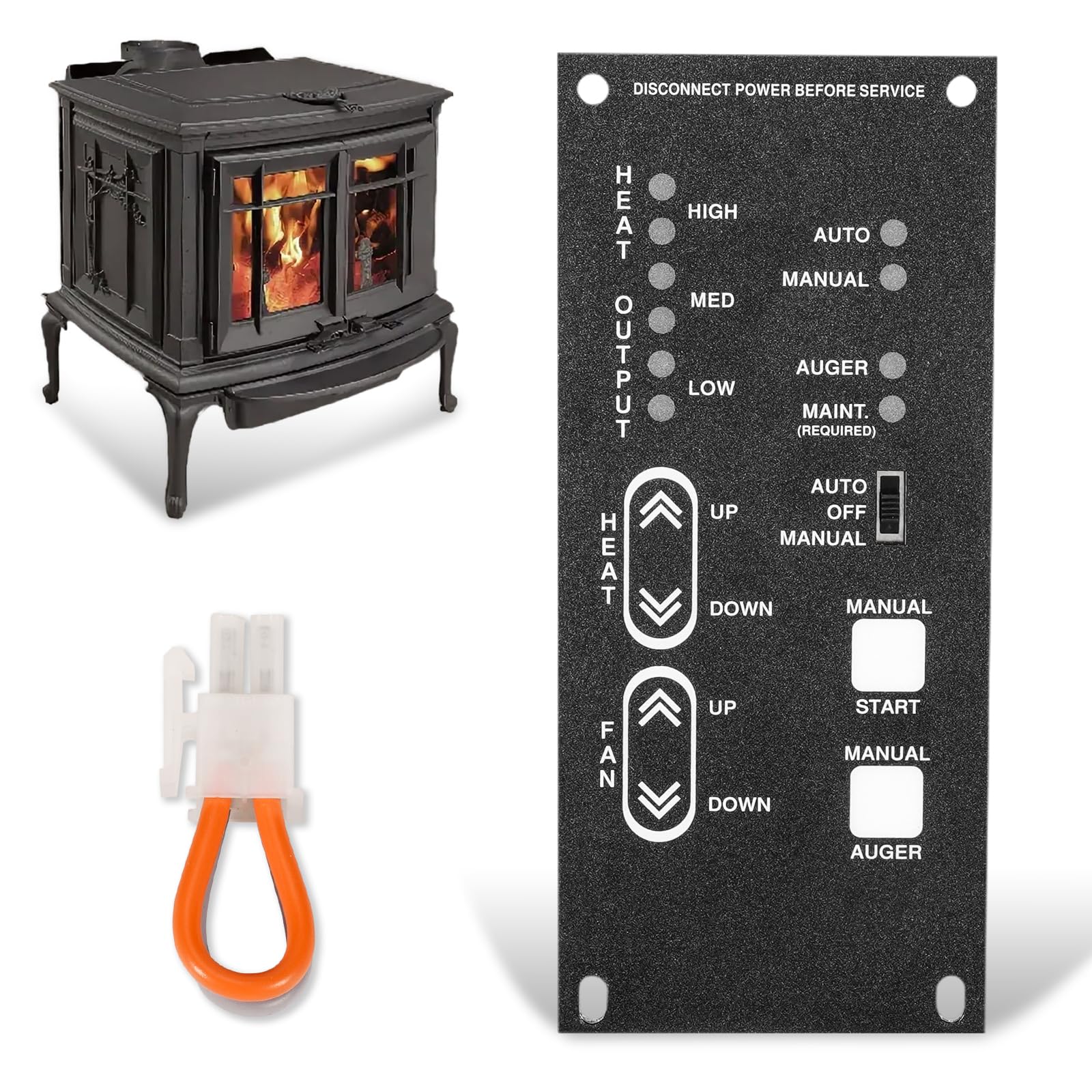 Photo 1 of VORGENS Pellet Stove Control Board, 250-00011 Stove Control Circuit Board Fit for Lopi/Avalon Pellet Stove 1997 and Newer Models - Replace Pellet Fireplace Control Panel 100-00202, 100-00203