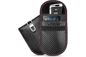 TICONN 2PK Faraday Bag for Key Fob, 3.25"X4.75" Faraday Cage Protector, Car RFID Signal Blocking, Anti-Theft Pouch Anti-Hacking Case Blocker (Black, S)