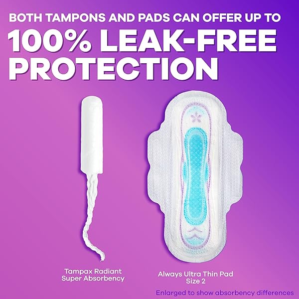 TAMPAX RADIANT TAMPONS WITH LEAKGUARD BRAID, SUPER PLUS ABSORBENCY, UNSCENTED, 28 COUNT X 3 PACK (84 COUNT TOTAL)