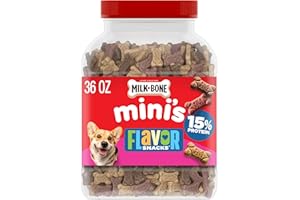 Milk-Bone Flavor Snacks Mini’s Dog Biscuits, Flavored Crunchy Dog Treats, 36 Oz. Canister