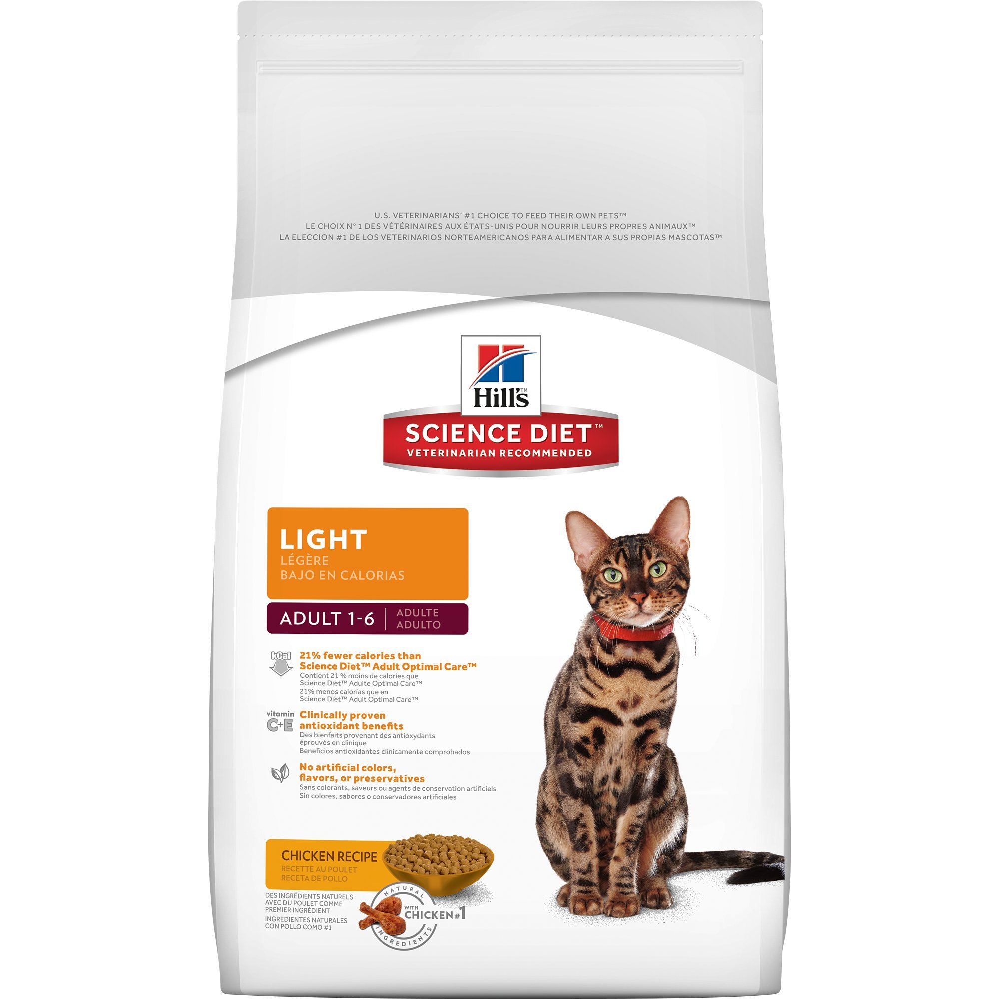 Hill's Science Diet Adult Light Cat Food, Chicken Recipe for weight