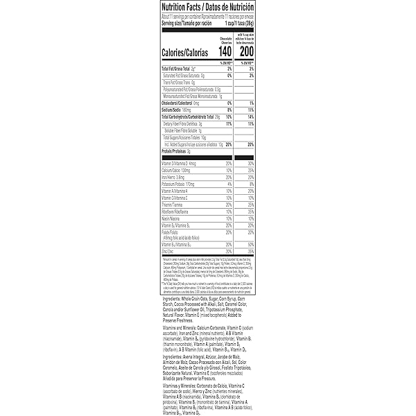 CHOCOLATE CHEERIOS, HEART HEALTHY GLUTEN FREE BREAKFAST CEREAL, MADE WITH WHOLE GRAIN OATS, LARGE SIZE, 14.3 OZ
