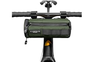 ALMSTHRE Compact Bar Bag – Hunter Green | Hard-Shell Bike Handlebar Bag with Waterproof Zipper & Adjustable Straps | Lightweight Bicycle Handlebar Bag, Compatible with Road, Gravel & MTB Bikes
