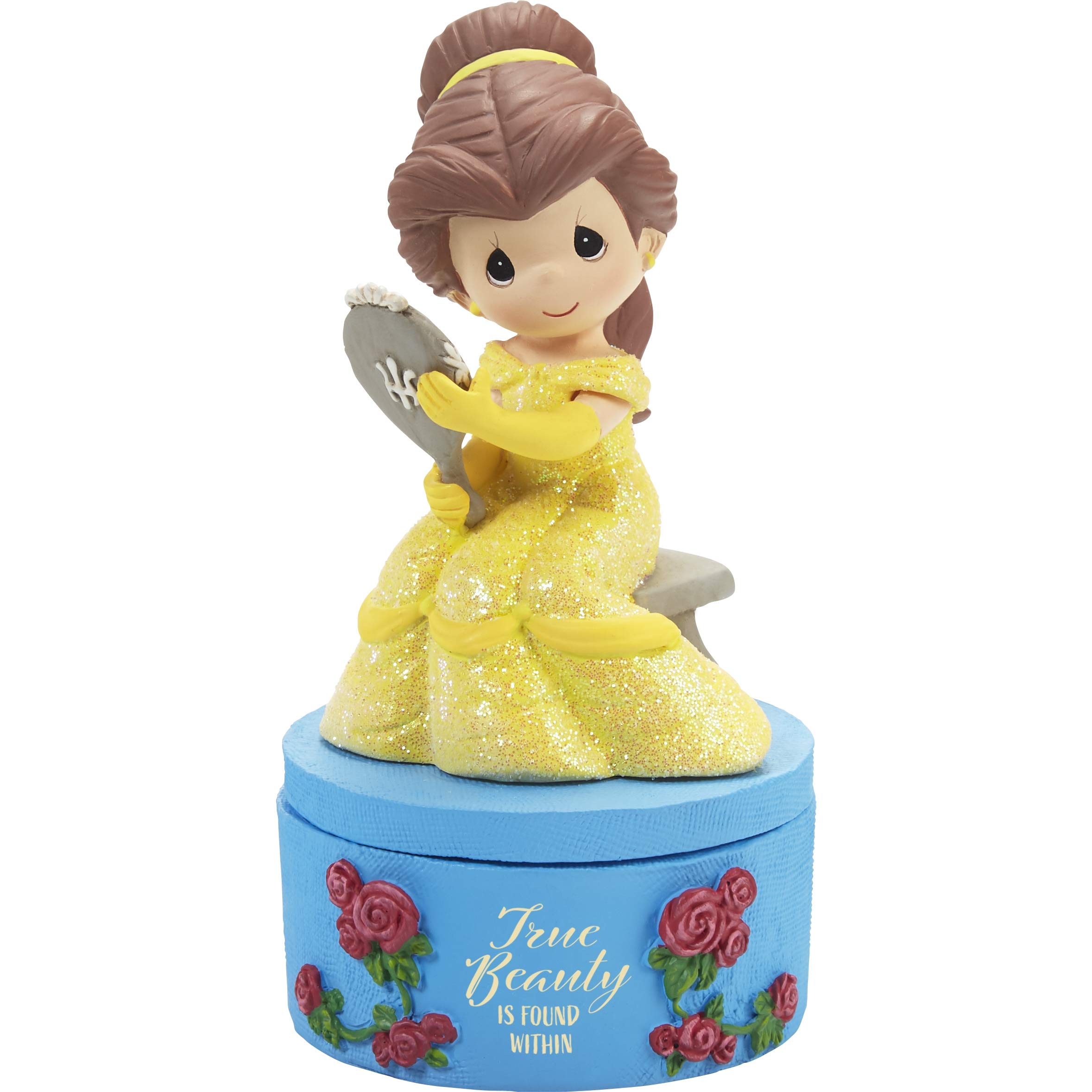 Precious Moments Disney Belle Beauty and The Beast Resin Covered Keepsake Box