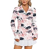 LOMON Women Long Sleeve Shirts Sun Protection 1/4 Zip Summer Quick Dry Hiking Shirts Quarter Zip Pullover for Women