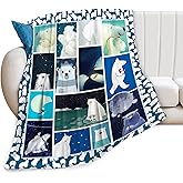 Polar Bear Blanket Polar Bear Throw Blanket Soft Fleece Flannel Bedding Bears Gifts for Men Boys Women Girls Lovers Adults Stuff Plush for Couch Sofa Bed Room Decor 40"X50"