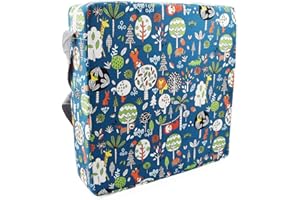 Sunmall Dining Chair Heightening Cushion Portable Dismountable Adjustable Highchair Booster for Baby Toddler Kids Infant Washable Thick Chair Seat Pad Mat (Green Forest)