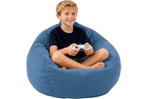 LPMOERA Bean Bag Chair Memory Foam Bean Bag Chairs for Kids/Teens with Filling Round Kids Bean Bag Chair for Living Room Bedr
