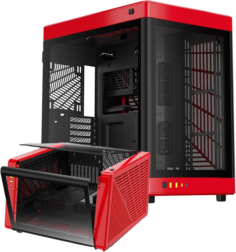 GAMDIAS NESO P1 Dual Chamber Full-Tower EATX Gaming Case 2 Way Setup Type-C Red