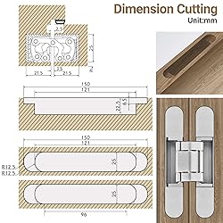 Upgraded Invisible Door Hinges (4 pcs) -6 Inch