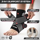 SS Sleeve Stars Ankle Brace with Removable Strap Black 10-12 in view 3