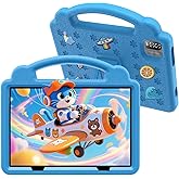 VOLENTEX 10 Inch Kids Tablet with Case, Android 15 Tablets for Age 3-12, 64GB Educational Pad,Parental Control, 5G WIFI6, Dual Camera, 6000mAh, Bluetooth (Blue)