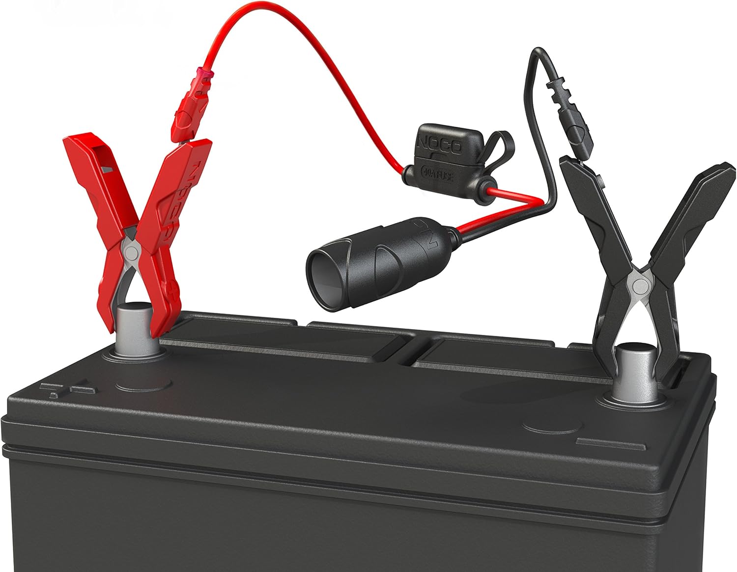 NOCO GC017 12-Volt Adapter Plug Socket With Battery Clamps: Automotive