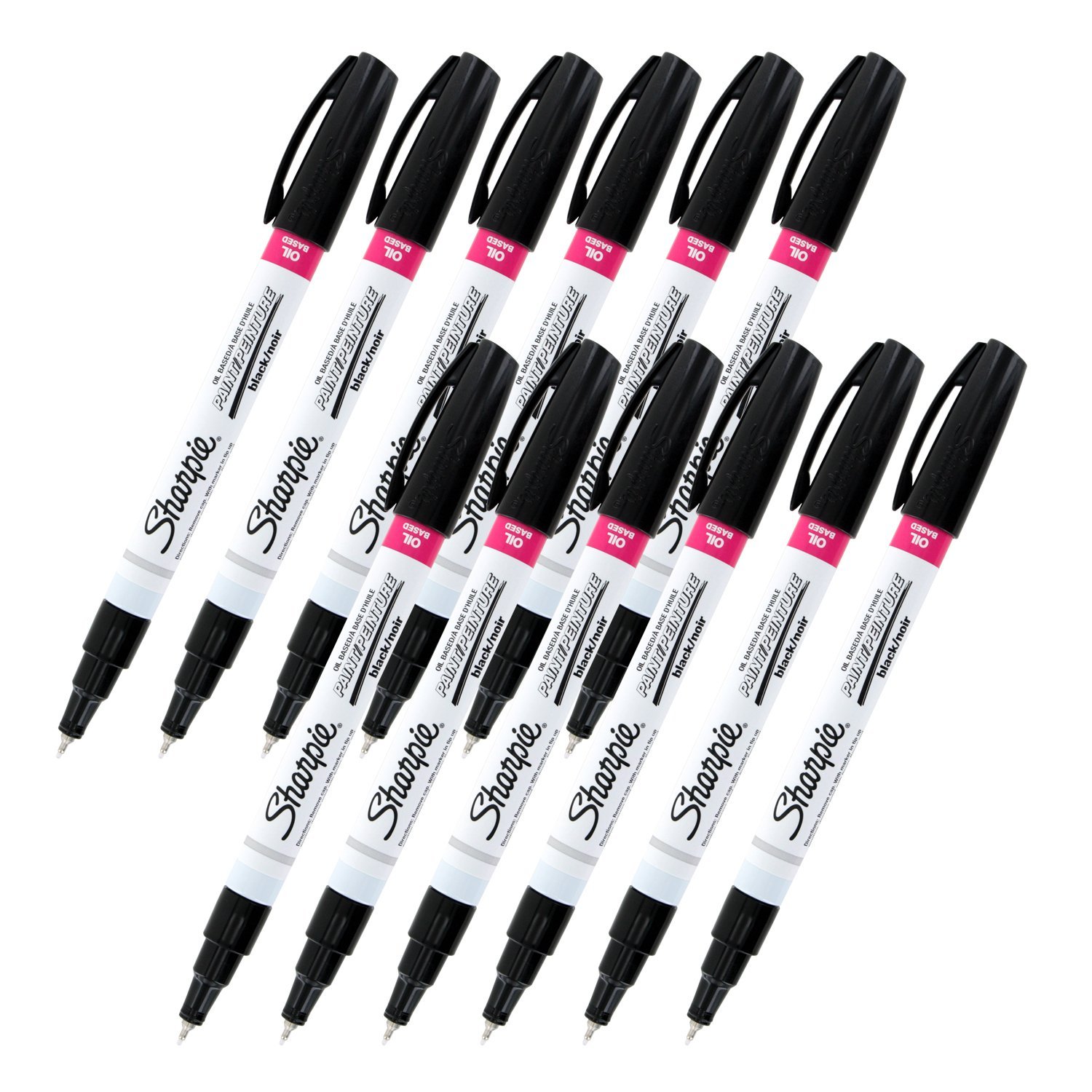Sharpie OilBased Paint Marker, Fine Point, Black Ink, Pack