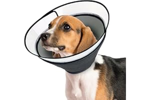 Aberatail Soft Dog Cone for Large Medium Small Dogs After Surgery, Adjustable Soft Cone Collar, Pet Recovery Cone, Dog Recovery Collars to Prevent Pets from Wounds and Rashes (Grey, Medium)