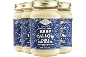 FOND NOURISH DELIGHT FOND Regenerative Grass-fed Beef Tallow (14 Ounce (Pack of 4), Pure & Unflavored)