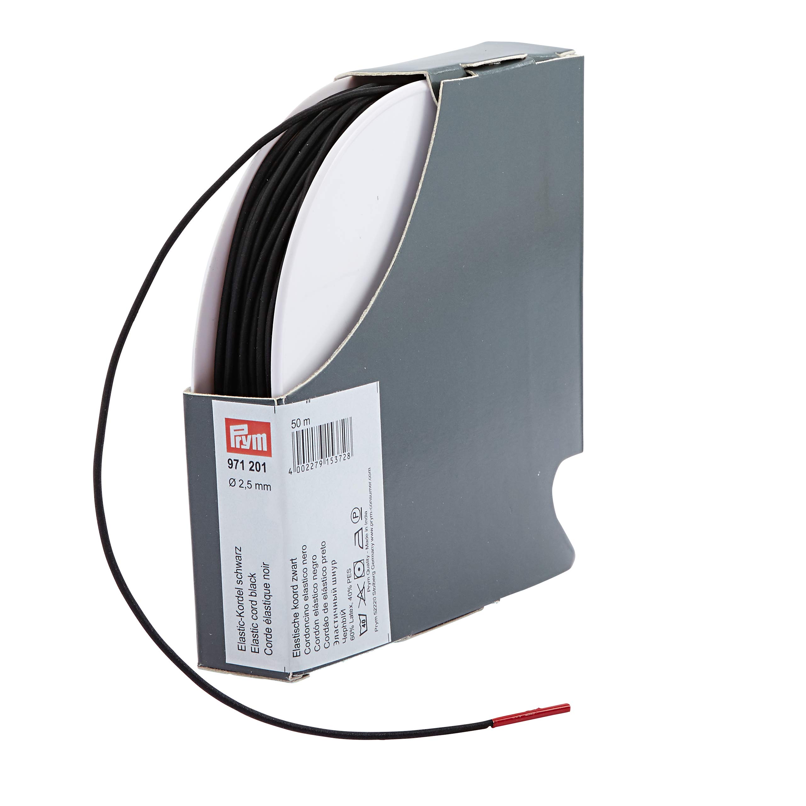Prym 2.5 mm 50 m Elastic-Cord, Black